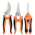 3-Piece Stainless Steel Garden Pruning Shears Set - Effortless Spring, Safety Lock, for Trimming, Harvesting & Plant Care（orange）