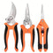 3-Piece Stainless Steel Garden Pruning Shears Set - Effortless Spring, Safety Lock, for Trimming, Harvesting & Plant Care（orange）