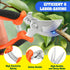 3-Piece Stainless Steel Garden Pruning Shears Set - Effortless Spring, Safety Lock, for Trimming, Harvesting & Plant Care（orange）
