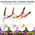 3-Piece Stainless Steel Garden Pruning Shears Set - Effortless Spring, Safety Lock, for Trimming, Harvesting & Plant Care（orange）