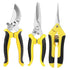 3-Piece Stainless Steel Garden Pruning Shears Set - Effortless Spring, Safety Lock, for Trimming, Harvesting & Plant Care（orange）