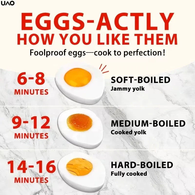 Multifunctional Stainless Steel Egg Cooker, 6-Egg Capacity, with Timer