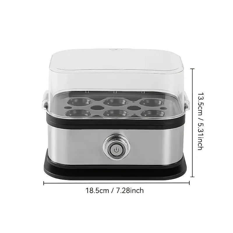 Multifunctional Stainless Steel Egg Cooker, 6-Egg Capacity, with Timer