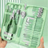 35-in-1 Mint Green Grooming Kit, Stainless Steel Nail Clippers & Foot Care Set with Travel Case, Pedicure Tools for Ingrown Toenails, Perfect Gift