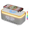 Alarm Clock 15W Wireless Charger Bluetooth Speaker FM Radio White Noise RGB Grey