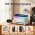 Alarm Clock 15W Wireless Charger Bluetooth Speaker FM Radio White Noise RGB Grey