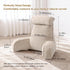 Cozy Reading Pillow with Arms for Bed, Perfect for Relaxing, Reading, Gaming, and More, 80*40*60cm (Beige Gray)