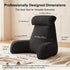 Versatile Reading Backrest Pillow for Bed, Sofa and Lounging at Home, 80*40*60cm (Dark Black)