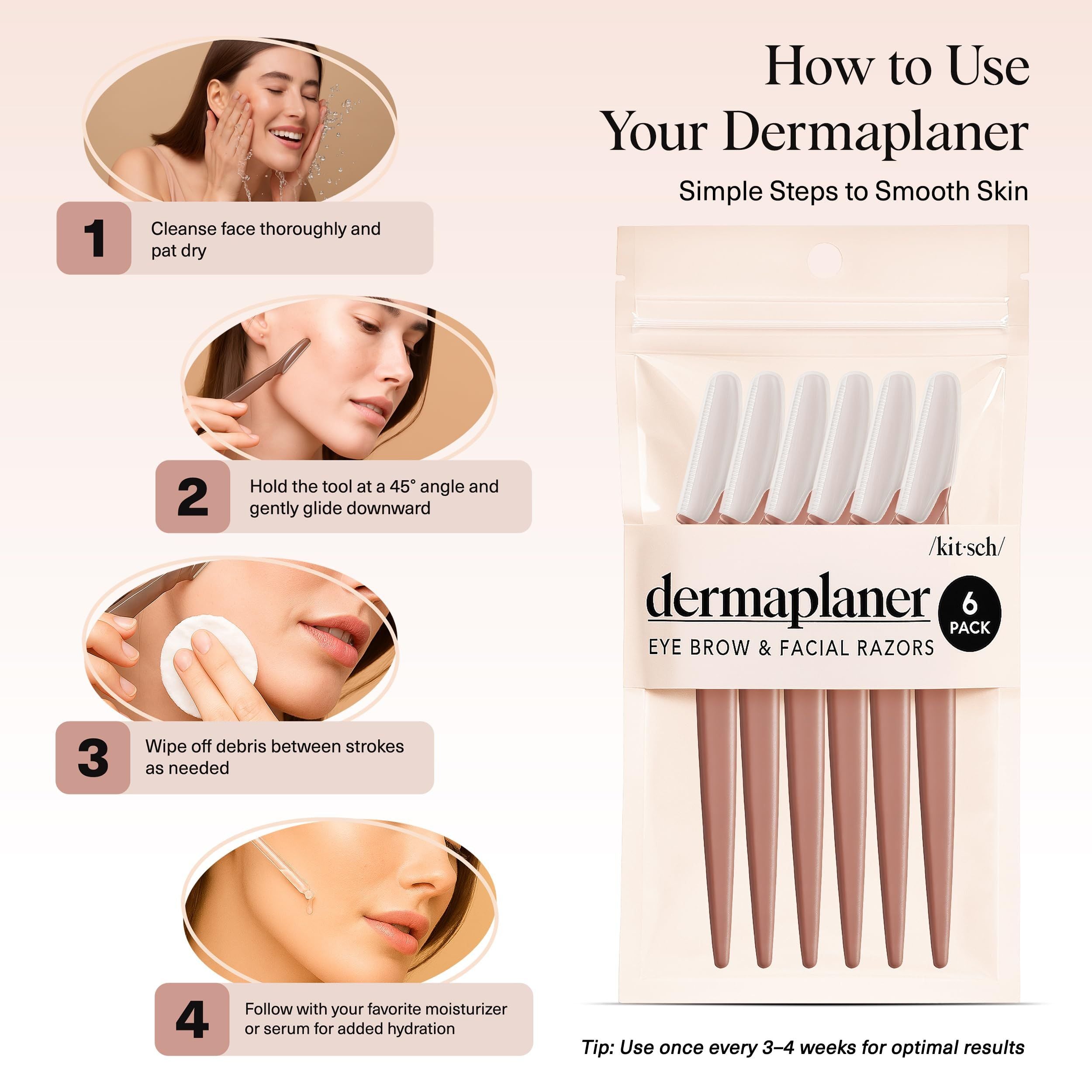 6pcsDermaplaning Razors for Facial Hair Removal & Gentle Exfoliation, Ideal for At-Home Skincare Routines (terracotta)