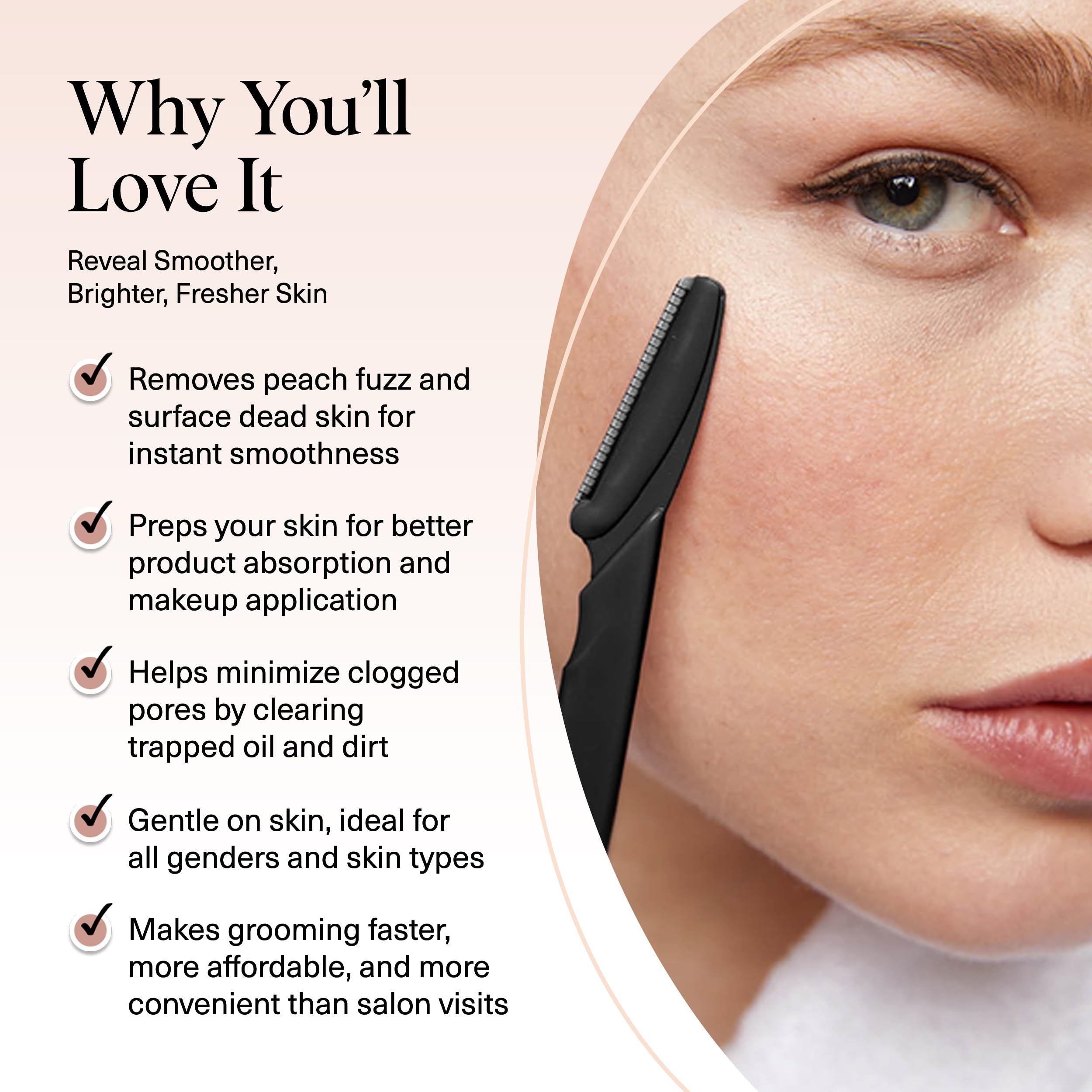 Dermaplaning Razors for Smooth Facial Hair Removal & Gentle Exfoliation for Home Beauty Routines (black)