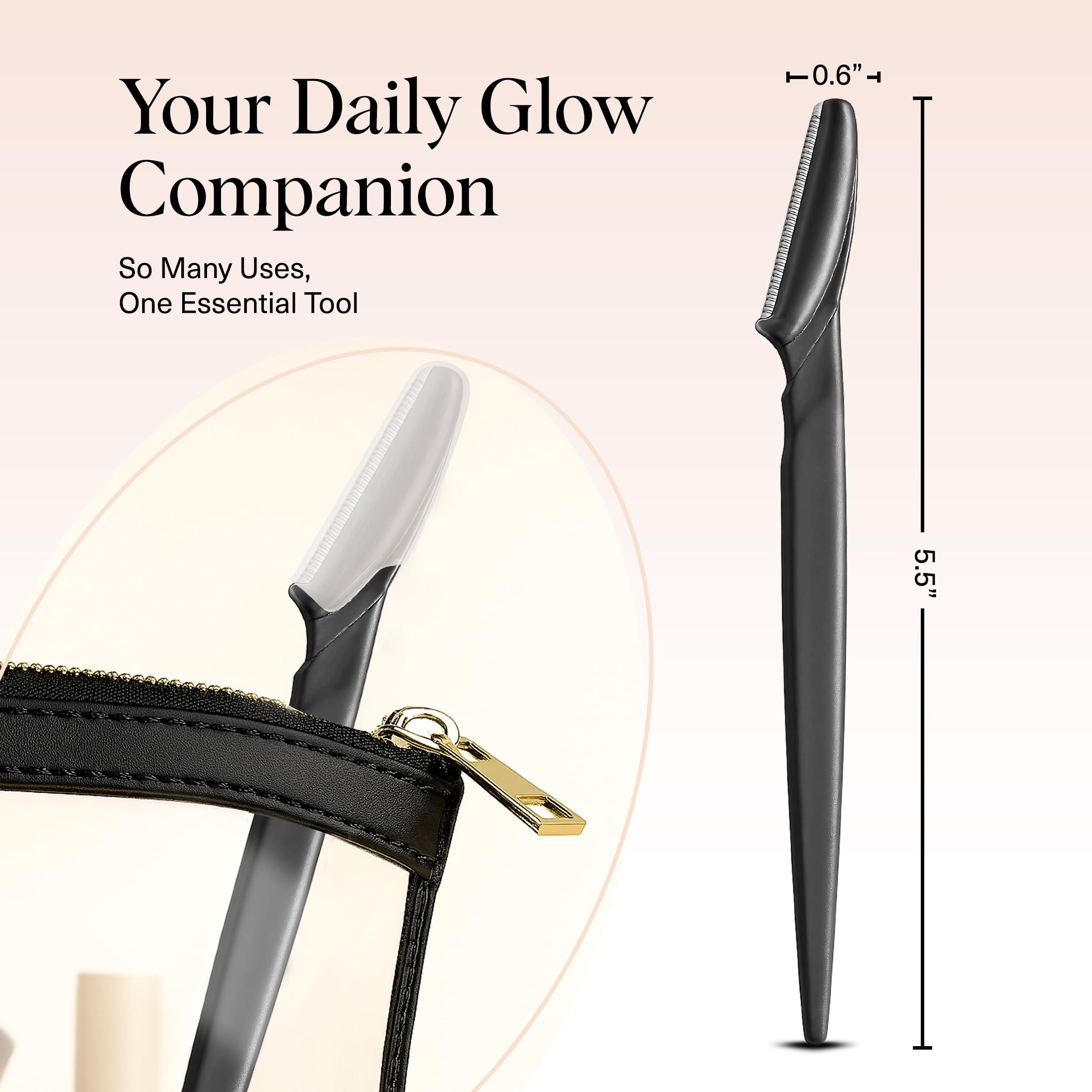 Dermaplaning Razors for Smooth Facial Hair Removal & Gentle Exfoliation for Home Beauty Routines (black)