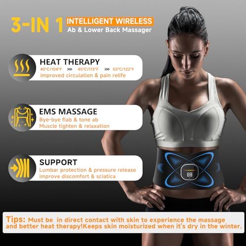 Waist Massage Belt for Home, Office & On-the-Go Daily Muscle Relaxation (Black)