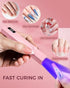 Portable Handheld UV Nail Lamp for Quick Gel Nail Polish Curing On-The-Go (pink)
