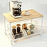 Kitchen Countertop Organizer Metal Drawer Storage Solid Hardwood Organizer - Black - Size 01