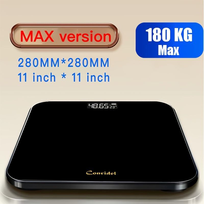 Digital Bathroom Scale Smart Scale Accurate Weight Scale High Capacity Scale - Black - Size 01