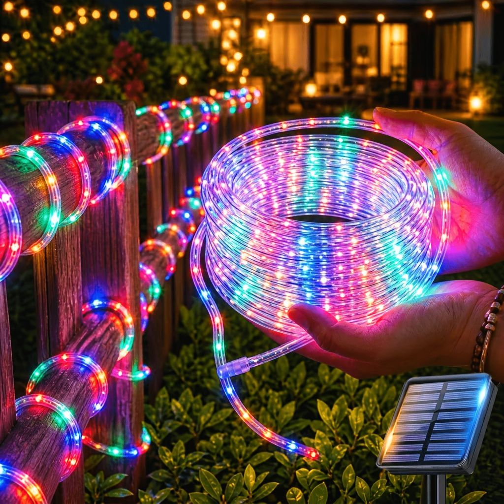 Solar LED String Lights Colorful Party Lights Outdoor Solar Fairy Lights - White - Size 5m