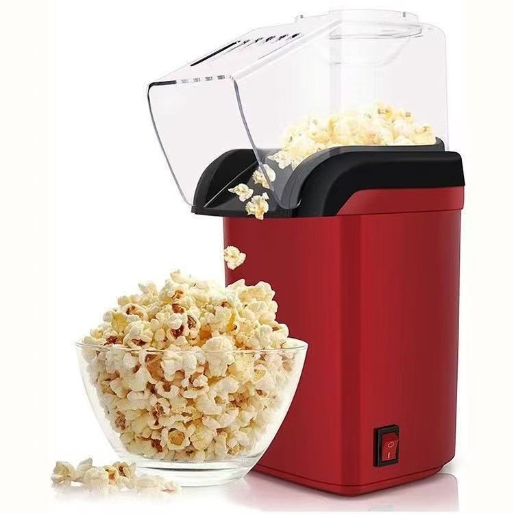Electric Popcorn Maker Hot Air Popcorn Machine Home Popcorn Popper Healthy - Red - Size 01