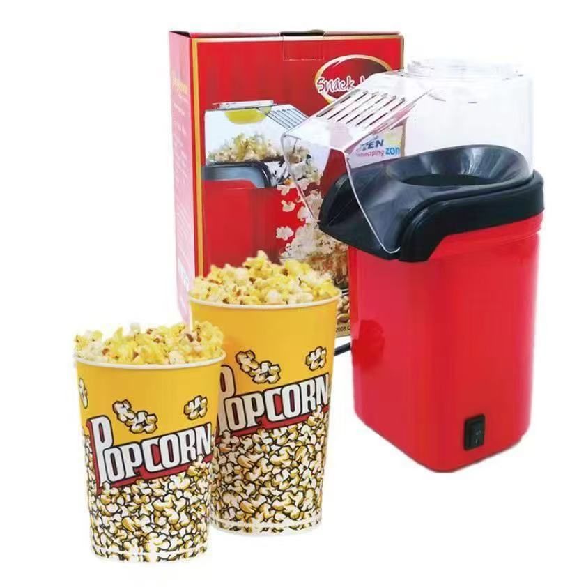 Electric Popcorn Maker Hot Air Popcorn Machine Home Popcorn Popper Healthy - Red - Size 01