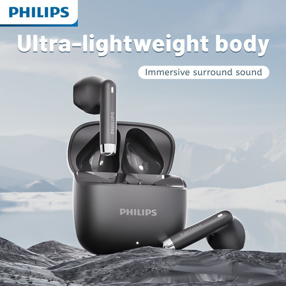 Philips Wireless Earbuds Lossless Sound Lightweight Earbuds Durable Earbuds - Black - Size 01