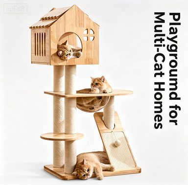 Natural Solid Wood Eco Cat Tree