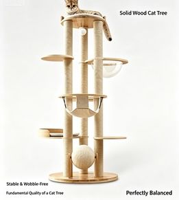 Classic Solid‑Wood Cat Tree
