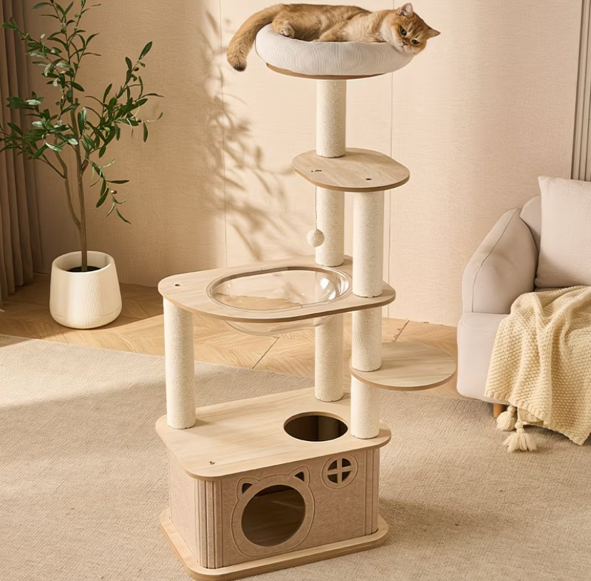 Nordic Gray Felt Cat Tree (Medium)