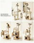 Scandinavian Gray Felt Cat Tree (Large)