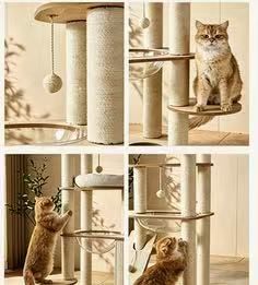 Scandinavian Gray Felt Cat Tree (Large)