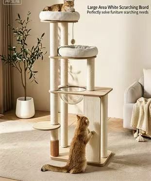 Scandinavian Gray Felt Cat Tree (Large)