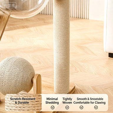 Rubber Wood & Acrylic Cat Tree (Standard)