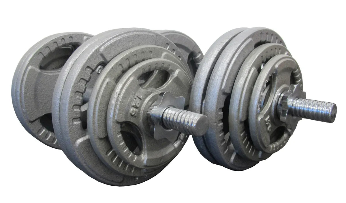 60kg Adjustable Dumbbell Set Standard Hammertone Weights (w/ EZY GRIP)