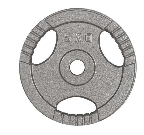 5kg Standard Cast Iron Weight Plate with Grip, 29mm Hole Hammertone Plate