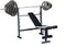 Hammertone Barbell Weight Set with 6ft Bar & Wide Adjustable FID Bench Press