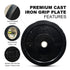 JFIT Black Olympic Bumper Plate 10LB 25LB 35LB 45LB — 45LB/20KG