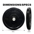 JFIT Black Olympic Bumper Plate 10LB 25LB 35LB 45LB — 45LB/20KG