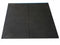 Black Rubber Gym Floor Mat 1m x 1m x 15mm Tile Slip Resistant Home Gym Flooring