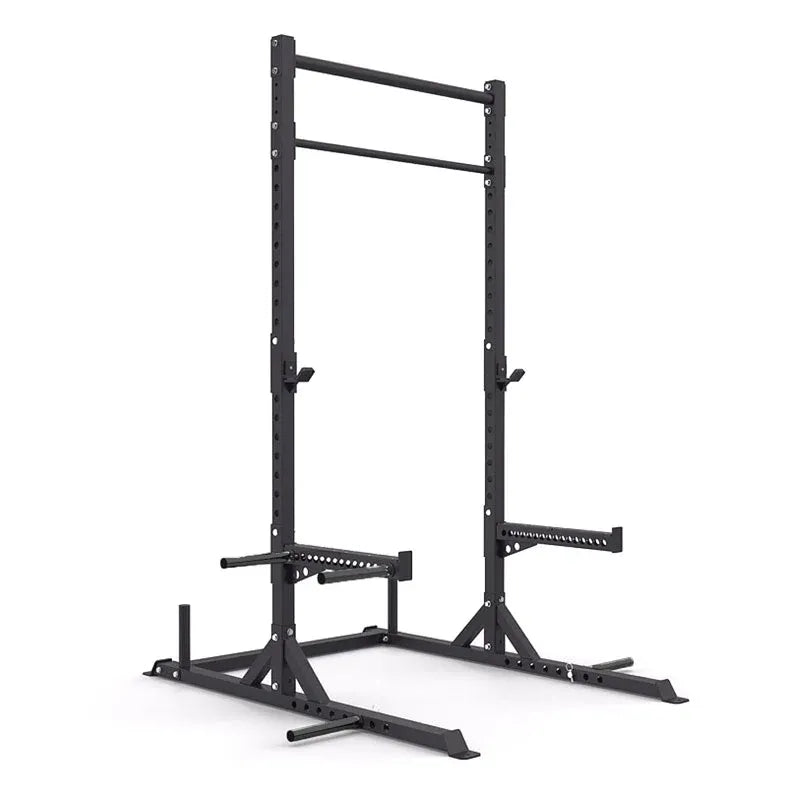 Power Rack Half Rack 238cm with J-Hooks & Spotter Bars, 400kg Capacity, Black