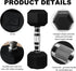30lb (13.5kg) Rubber Coated Hex Dumbbell Pair, Cast Iron, Chrome Non-Slip Handle