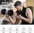 30lb (13.5kg) Rubber Coated Hex Dumbbell Pair, Cast Iron, Chrome Non-Slip Handle