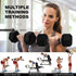 40lb (18kg) Rubber Coated Hex Dumbbell Pair, Cast Iron, Chrome Non-Slip Handle