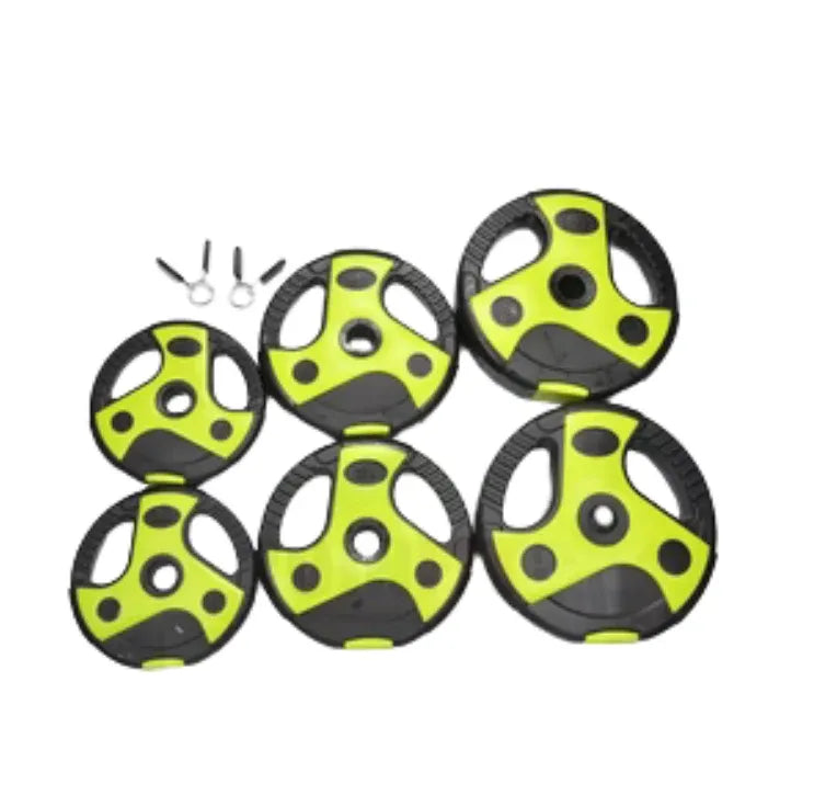 NEW 20KG Aerobic Barbell Set | Black & Green Tri Grip Plate
