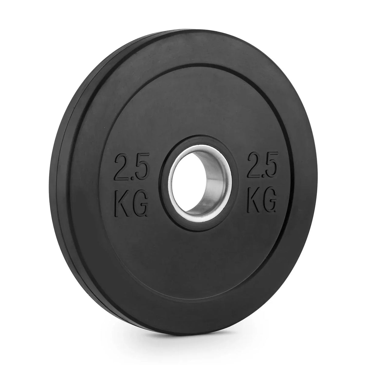 Black Olympic Bumper Plates 2.5kg Pair, 50mm Steel Hole, Solid Rubber, 200mm