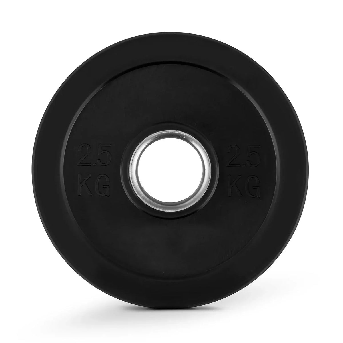 Black Olympic Bumper Plates 2.5kg Pair, 50mm Steel Hole, Solid Rubber, 200mm