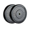 Black Olympic Bumper Plates 20kg Pair, 50mm Steel Hole, Solid Rubber, 450mm