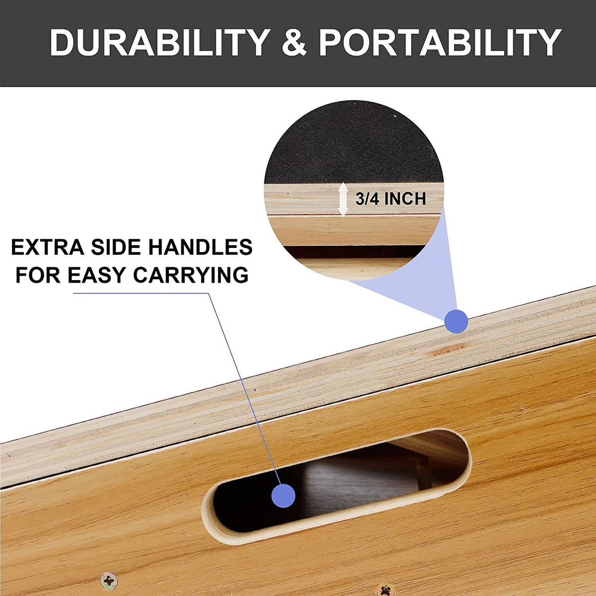 Wooden Slant Board Adjustable Incline Calf Stretcher, 5 Angles, 204kg Capacity
