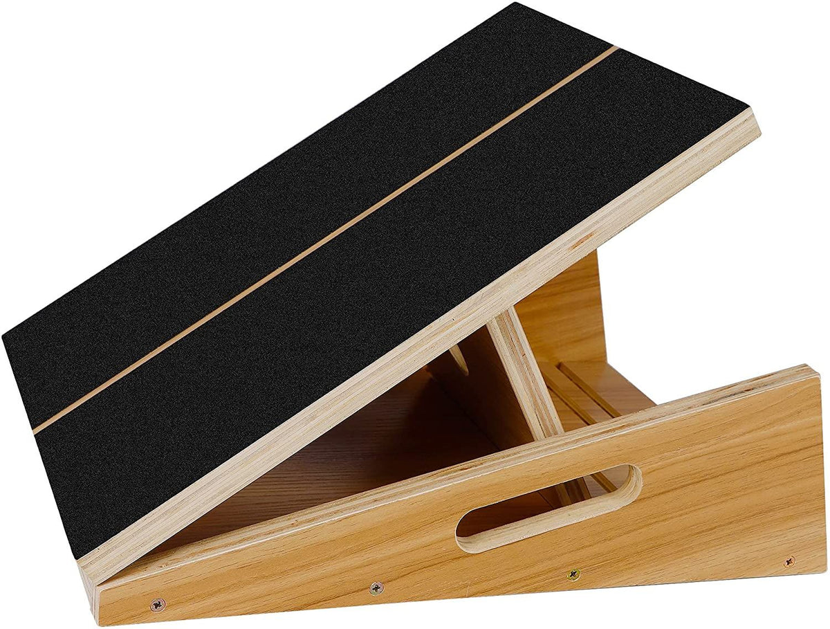 Wooden Slant Board Adjustable Incline Calf Stretcher, 5 Angles, 204kg Capacity