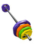 30kg Aerobic Barbell Weight Set, 8-Sided Anti-Roll Rubber Plates, 1.4m Soft Bar