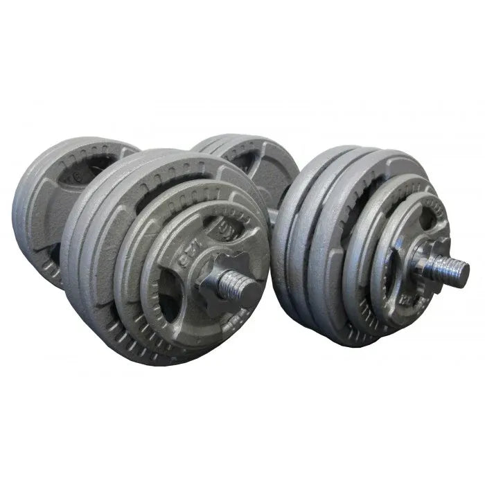 90kg Adjustable Dumbbell Set, Hammertone Grip Plates, Chrome Spin-Lock Handles