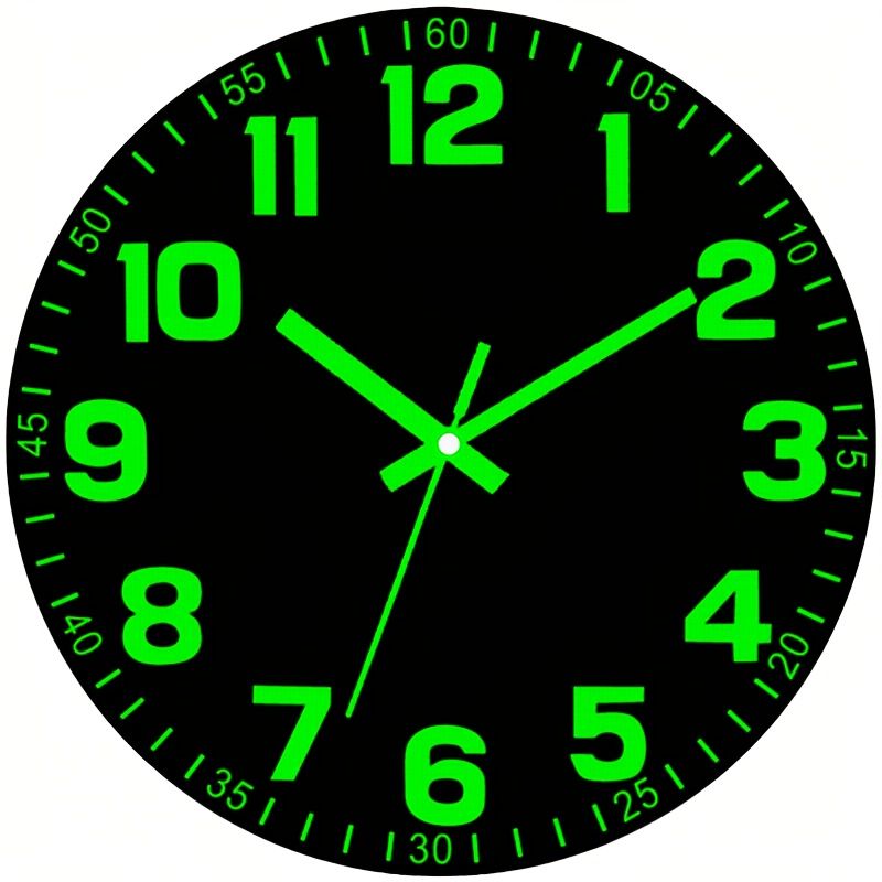 Black Glow In The Dark Wall Clock Silent Wall Clock Australia Modern Home Decor Clock