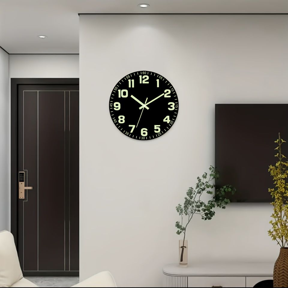 Black Glow In The Dark Wall Clock Silent Wall Clock Australia Modern Home Decor Clock